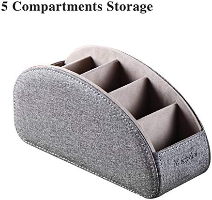 Pu Leather TV Remote Control Holder with 5 Compartments,Remote Caddy/Tray - Image 4