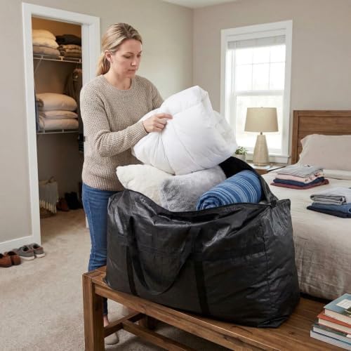 Heavy Duty Storage Bag with Handles for Moving & Storage (46Gal - 1 Pack) - Image 2