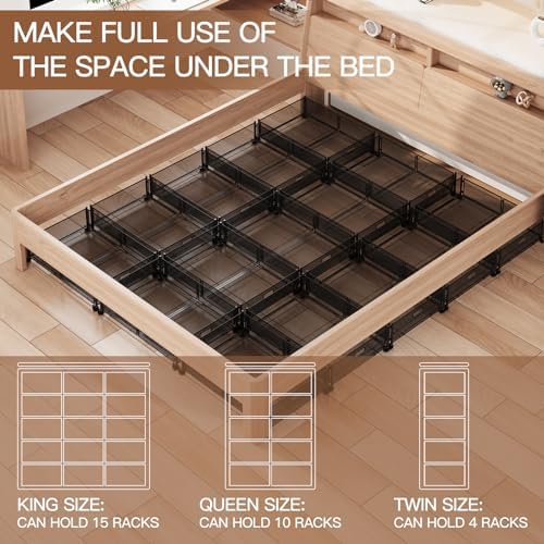 Gawerk Under Bed Storage with Wheels, Foldable Metal Mesh Underbed Storage Container Bins, Tool-free Assembly Clothes Drawer Organizer,2Pack - Image 4