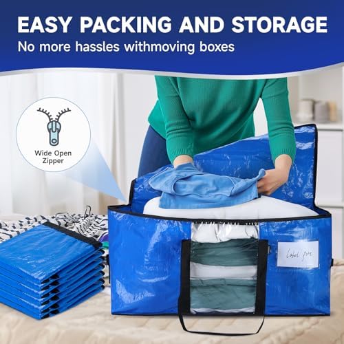 CONGREGATE Blue Moving Storage Bags, 97L, 8-Pack - Image 4