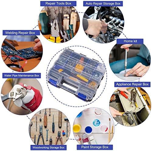 Small Parts Storage Case Tools Box Organizer Double Side 34 Compartments Hardware Organizers with Removable Plastic Dividers for Screws Nuts Nails Bolts - Image 2