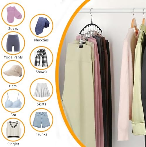 Legging Hangers for Closet Organizer, Hat Hangers for Closet 2 Pack with 10 Clips Holds 20 Leggings, Legging Hanger, Pants Storage Organizer Suitable for Socks, Panties, Underwear, Pants (Pink) - Image 4
