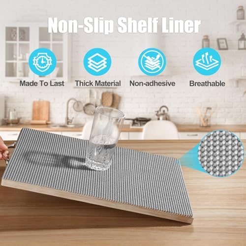 Songrey Non-Slip Shelf Cabinet and Drawer Liner, 20IN x 20FT, Dark Gray - Image 2