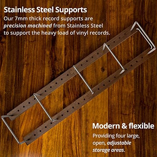 Optage Audio Extended Vinyl Record Storage, 100-150 LP, Solid Walnut Base - Image 5