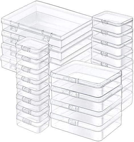 Clear Small Plastic Storage Containers with Lids, 24 Pack by Jutieuo
