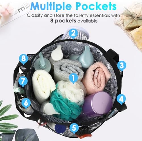 Fammart Mesh Shower Caddy Portable, Shower Bag College Dorm Room Essentials - Image 4