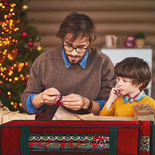 ProPik Wrapping Paper Storage Bag with Pocket and Handles Including Hanging Loop Heavy Duty Material with Clear Window 47 x 10 x 10 Inch Fits 40 Inch Long Rolls (Red, 1 Count) - Image 6
