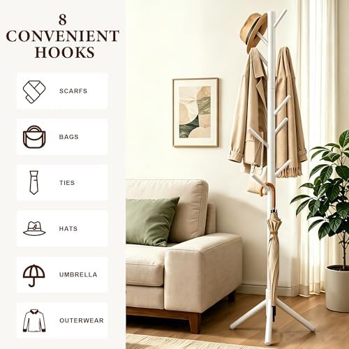 Wooden Coat Rack Freestanding - Image 3