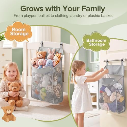 Playpen Toy Organizer, Stuffed Animal Storage & Hanging Diaper Organizer - Image 7