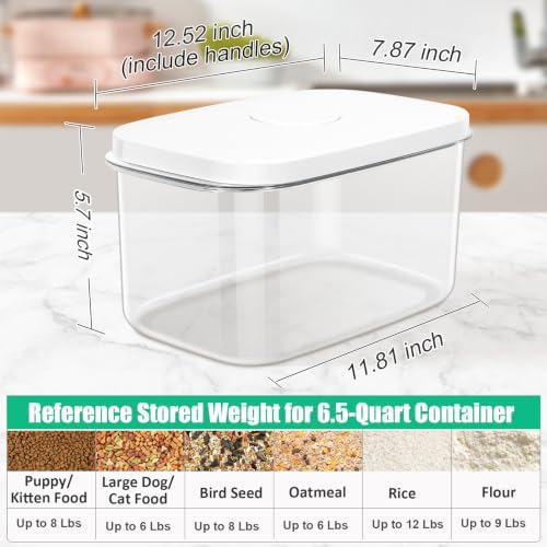 TBMax Dog Cat Food Storage Container 6-8 Lbs with Easy-Carrying Handles, Stackable Pet Food Dog Treat Container with Pop Up Lids, Airtight Food Storage Bin for Kitchen Organization - Image 3