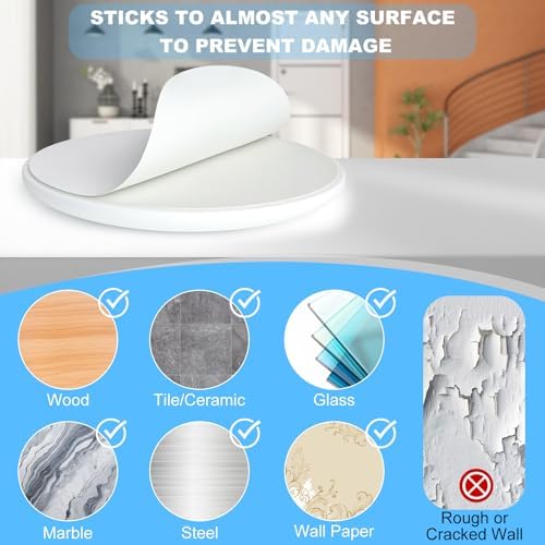 JZWBLILY White 3.15" Large Door Knob Wall Protector, Self Adhesive 6 Pack - Image 4