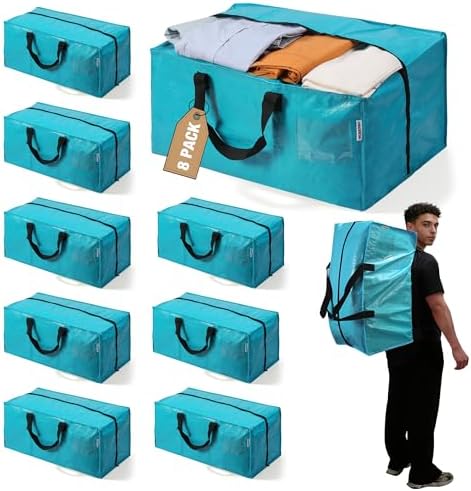 WORKPRO 8 Pack Extra Large Moving Bags with Backpack Straps & Handles by WORKPRO