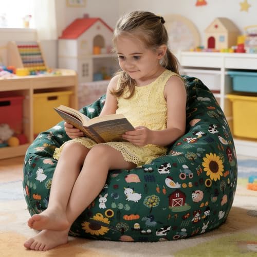 YuppieLife Stuffed Animal Storage Bean Bag Cover, 27" Velvet Toy Organizer by YuppieLife