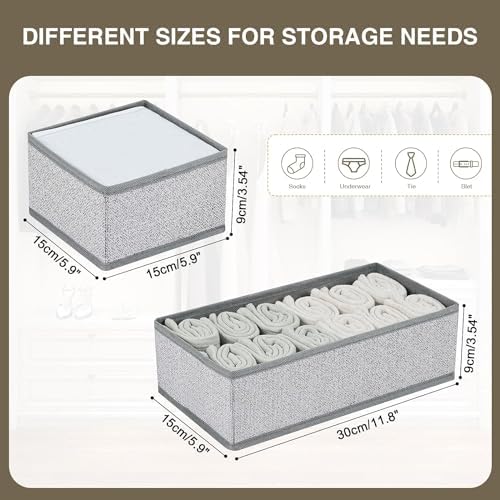 DIMJ Drawer Organizer Clothes Set of 8, Foldable Closet Drawer Bins, Underwear Drawer Organizer, Fabric Drawer Dividers for Baby Clothes, Socks, Belt, Tie (Blended) - Image 5
