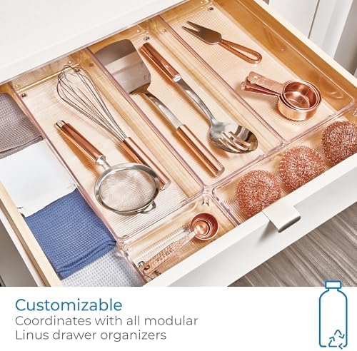 iDesign 5-Piece Kitchen Drawer Organizer Set, Clear - Image 5