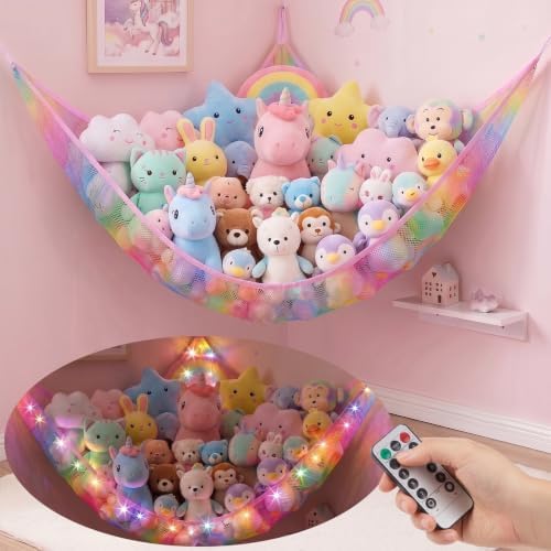 Stuffed Animals Hammock with Remote Control Toy Net Room Decor Storage by UnicornCastle