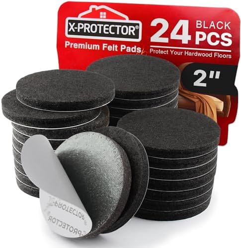 X-Protector Felt Furniture Pads - 24 Pcs 2" - Round Felt Pads by X-Protector