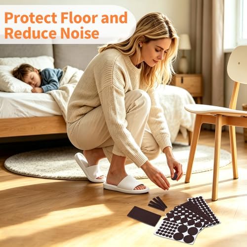 Felt Furniture Pads 400 Pieces, Furniture Pads for Hardwood Floors Brown - Image 2