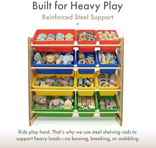 Humble Crew Kids Toy Organizer with 12 Bins, 4 Tier Storage for Playroom - Image 5