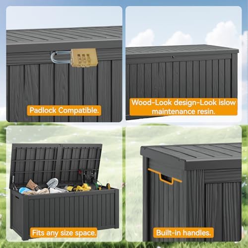 Outdoor Storage Box Waterproof, 180 Gallon Deck Box for Patio Storage - Image 5