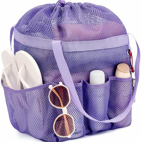 Fammart Mesh Shower Caddy Portable, Shower Bag College Dorm Room Essentials by Fammart