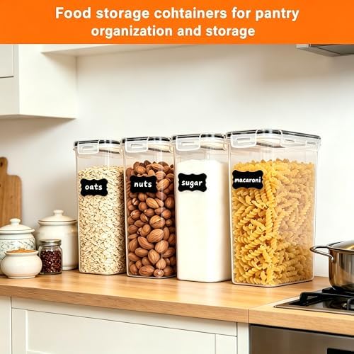 4pk 2.8L Airtight Containers, Clear Stackable Dry Food Storage - Image 5