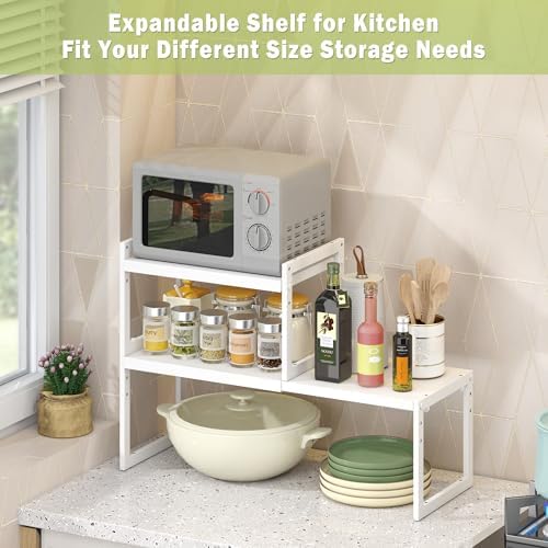 DOLALIKE Expandable Cabinet Shelf Organizer Stackable Kitchen Counter Shelf - Image 5