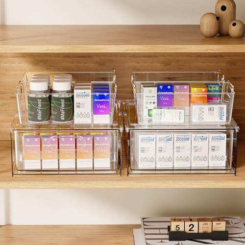 Refrigerator Organizer Bins with Pull-out Drawer 6 Pack Stackable Clear Fridge Drawer Organizer Fruit Vegetable Storage Containers for Kitchen Pantry Organization (2 Large+4 Medium) - Image 4