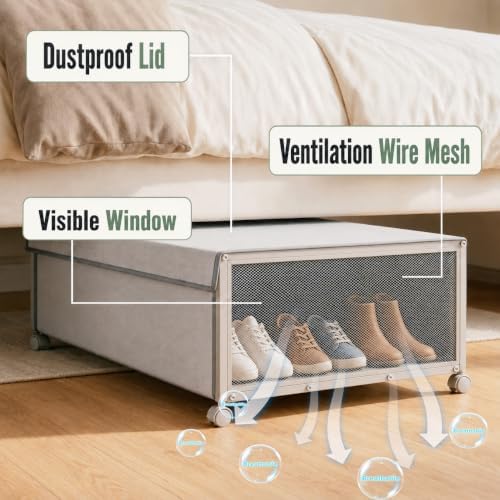 Fokyfok 2Pack Under Bed Storage Containers,10 inch Height,31 inch Long - Image 4
