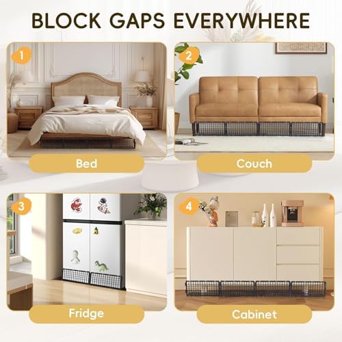 18 Pack Under Bed Blockers for Pets – Easy to Install Black Plastic Under Couch Blocker (6.5" H x 14.5" L) – Prevents Dogs, Cats, Toys from Getting Under Sofa or Furniture - Image 4
