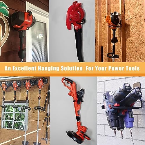 Garden Power Tool Hanger, Garage Wall Hooks, Weedeater Rack, String Trimmer Hanger, Utility Hooks for Garage Tool Organizers and Storage - Black, 2 Pcs - Image 5