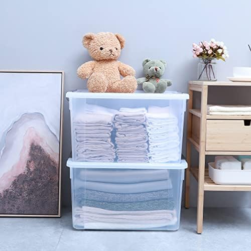 Citylife 8-Pack 58.1 QT Clear Plastic Storage Bins with Latching Lids - Image 3