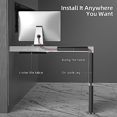 YECAYE 157in Cable Management Cord Organizer, Cable Raceway, Black - Image 3