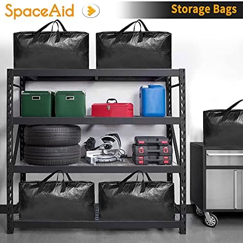 SpaceAid Heavy Duty Moving Bags, Extra Large Storage Totes W/Backpack Straps Strong Handles & Zippers, Alternative to Moving Boxes, Packing & Moving Supplies, Black (10 Pack) - Image 3
