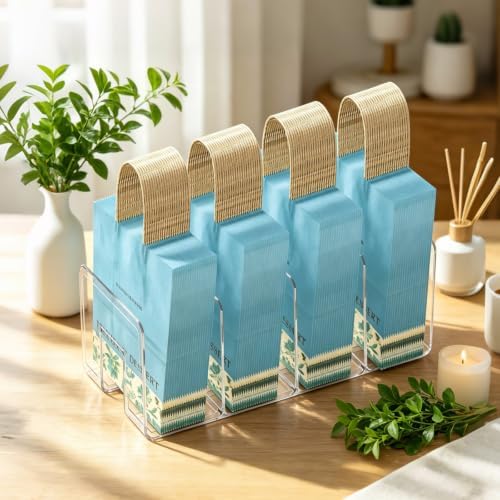 2 Pack Gift Bag Storage Organizer, Acrylic Clear Shopping Bag Holder with 4 Divider Reusable Tote Bag Organizer for Shopping Bag, Handbag, File in Closet Shelf Bedroom Office - Image 5