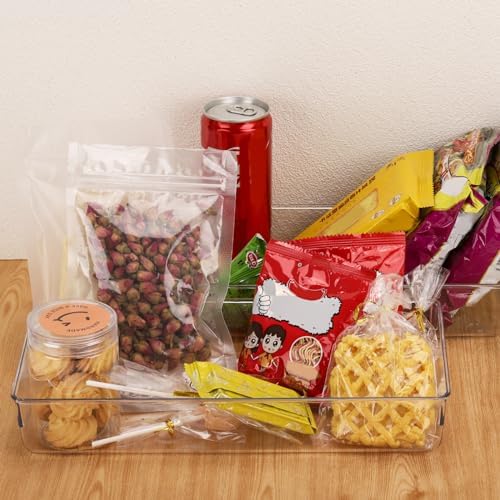 6Pcs Clear Plastic Drawer Organizers Tray 12" x 6.2" Storage Bins with 25Pcs Non-Slip Pads for Makeup, Jewelries, Kitchen Utensils, Bathroom and Office - Image 7
