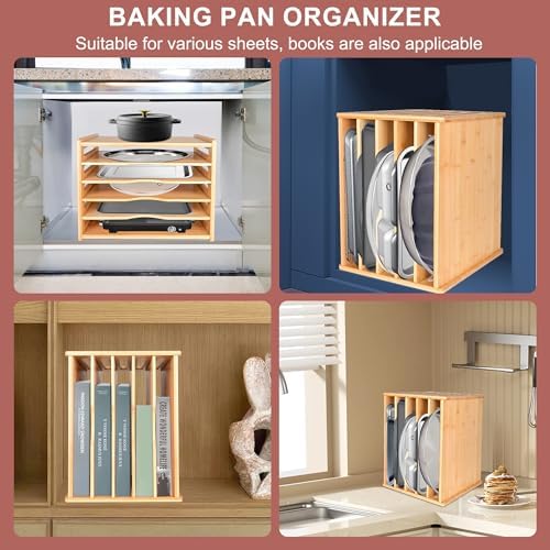 Cookie Sheet Organizer for Cabinet, 6 Tier Sheet Pan Organizer - Image 2