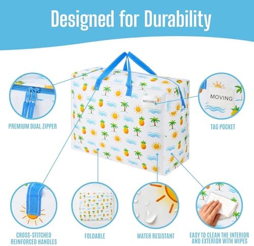 VENO Heavy Duty Moving Bags, 27 Gallon, Tropical Island, 4 Pack - Image 5