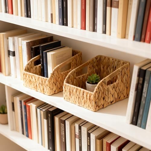 Pantry Baskets for Organizing，Wicker Storage Bins,S -2 pcs,Natural - Image 7