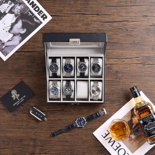 ProCase Watch Box, 8 Slot Mens Watch Display Case, Black - Image 2