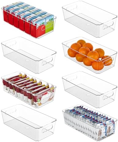 Vtopmart 8pcs Clear Storage Bins with Handles by Vtopmart