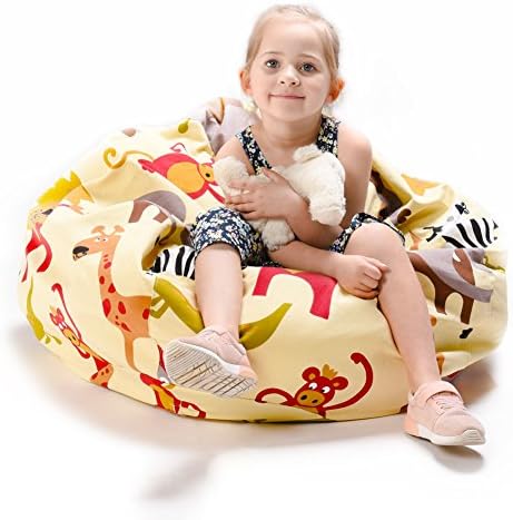 YuppieLife Stuffed Animal Storage Bean Bag Cover, 38" Velvet Toy Organizer by YuppieLife