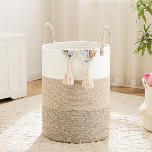 Artfeel Laundry Basket,Woven Cotton Rope Laundry Hamper,60L for Decorative Storage of Dirty Clothes,Toys and Blankets in Bathroom,Bedroom and Living Room by Artfeel