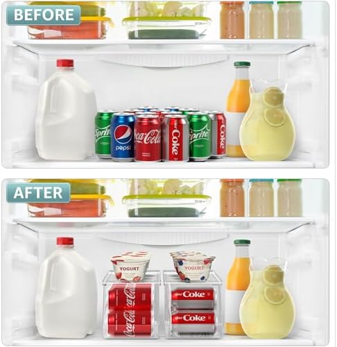 Sorbus Soda Can Organizer for Fridge & Freezer, Stackable with Lid (2 Pack) - Image 5