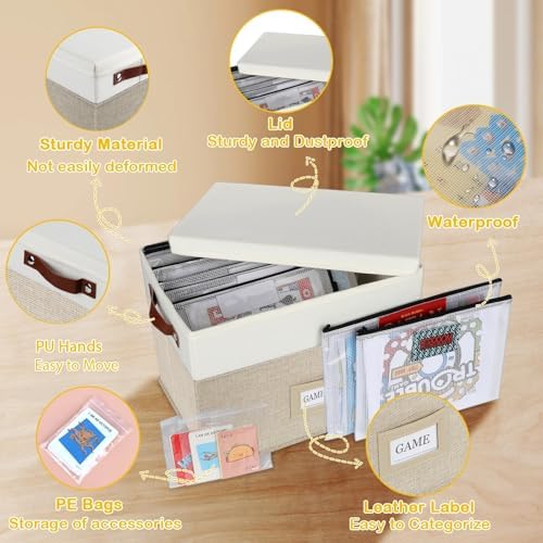 Board Game Storage, Board Game Organizer with 12pcs Zipper Bags and Writable Stickers, Board Organizers Storage with Lid for Office Supplies, Puzzles, Video Game, Craft Product - Image 3