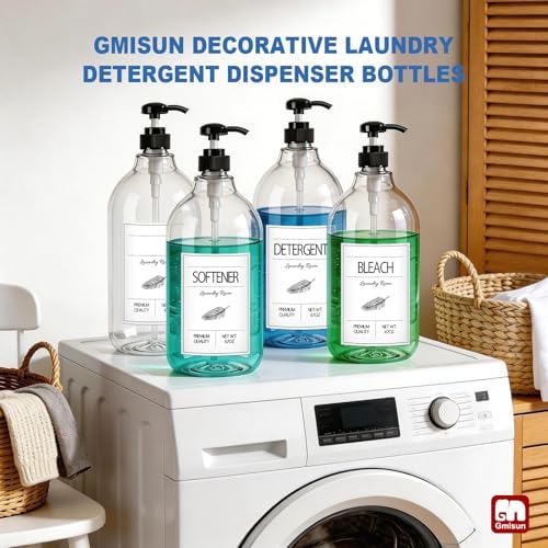 GMISUN Plastic Laundry Detergent Soap Dispenser, Liquid Laundry Detergent Dispenser, Container for Farmhouse Room Decor, Organizer for Liquid DetergentSoftenerBleach Storage Bottle(64 Oz) - Image 7