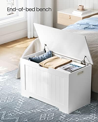 VASAGLE Storage Chest, 29.9 Inches Width Bench with 2 Safety Hinges - Image 3