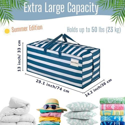 VENO 10 Pack Heavy Duty Moving Bags with Backpack Straps, Zippers & Handles, Extra Large Packing Bags for College Dorm Essentials, Moving Supplies Alternative to Cardboard Moving Boxes - Image 2