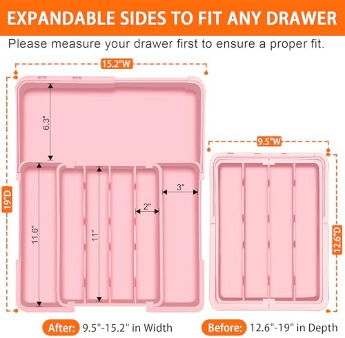 Spaclear Expandable Silverware Drawer Organizer, Utensil Tray for Kitchen - Image 2