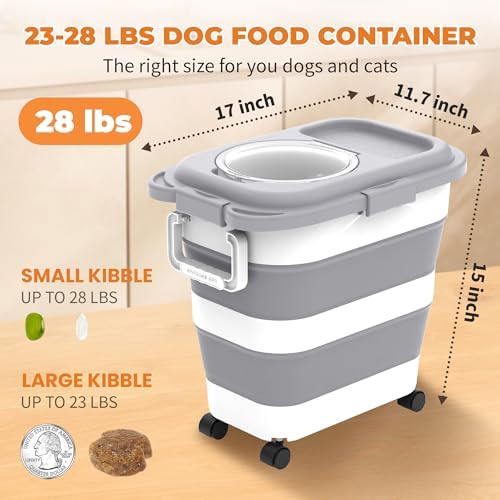 HOYTAMDAR 25-28lb Collapsible Dog Food Storage Container,Dog Food Container - Image 2